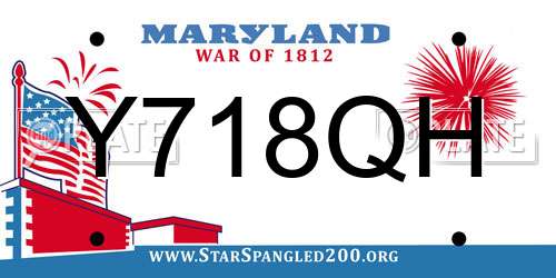 Y718QH Maryland License Plate