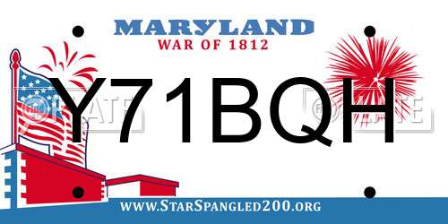 Y71BQH Maryland License Plate