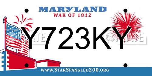 Y723KY Maryland License Plate