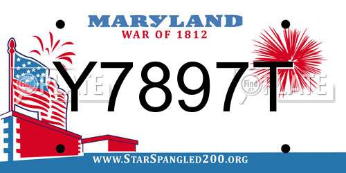 Y7897T Maryland License Plate