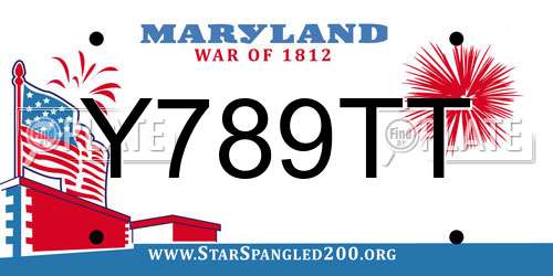 Y789TT Maryland License Plate