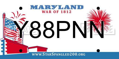 Y88PNN Maryland License Plate