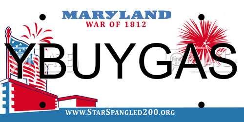 YBUYGAS Maryland License Plate