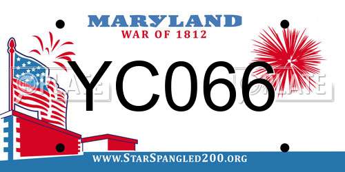 YC066 Maryland License Plate