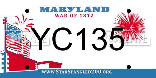 YC135 Maryland License Plate