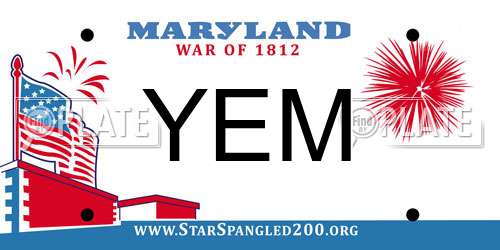 YEM Maryland License Plate