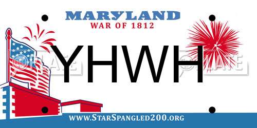 YHWH Maryland License Plate