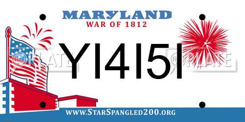 YI4I5I Maryland License Plate