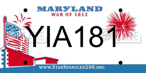 YIA181 Maryland License Plate