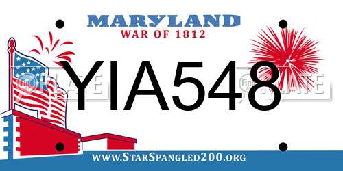 YIA548 Maryland License Plate