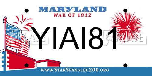YIAI81 Maryland License Plate