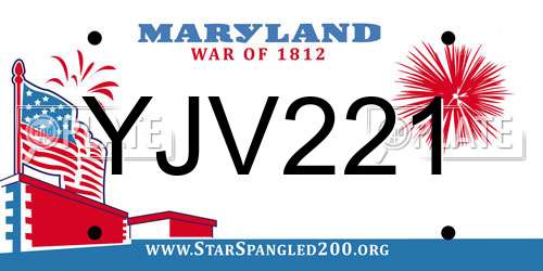 YJV221 Maryland License Plate