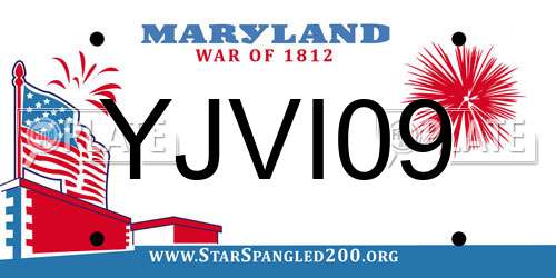 YJVI09 Maryland License Plate
