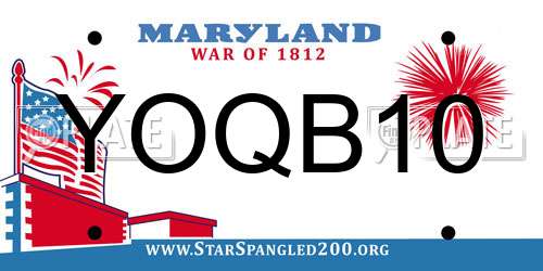 YOQB10 Maryland License Plate