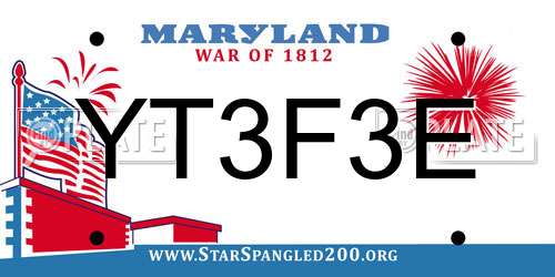 YT3F3E Maryland License Plate