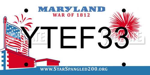 YTEF33 Maryland License Plate