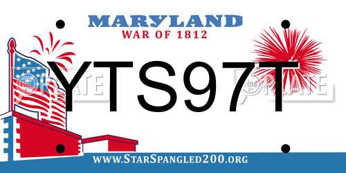 YTS97T Maryland License Plate