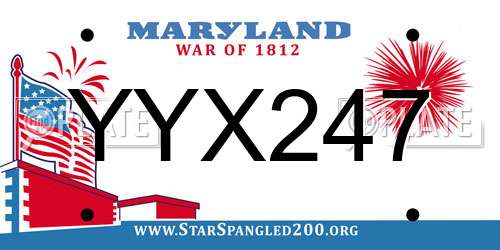 YYX247 Maryland License Plate