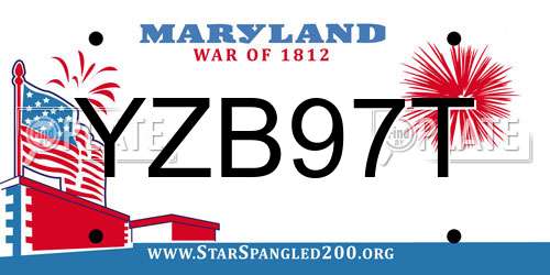 YZB97T Maryland License Plate
