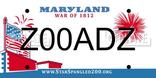 Z00ADZ Maryland License Plate