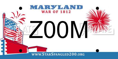 Z00M Maryland License Plate