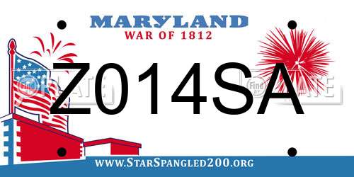 Z014SA Maryland License Plate
