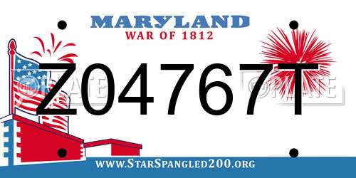 Z04767T Maryland License Plate