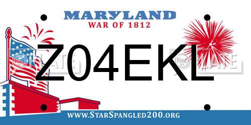 Z04EKL Maryland License Plate