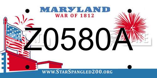 Z0580A Maryland License Plate