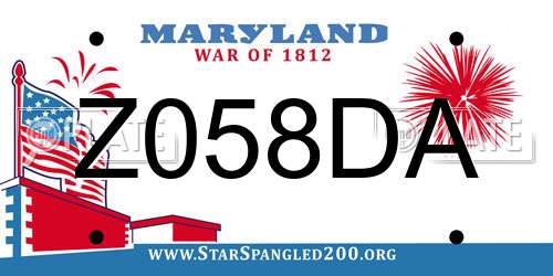 Z058DA Maryland License Plate