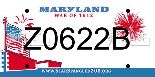 Z0622B Maryland License Plate