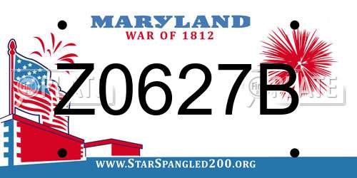 Z0627B Maryland License Plate