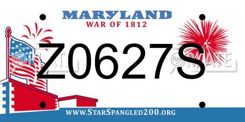 Z0627S Maryland License Plate