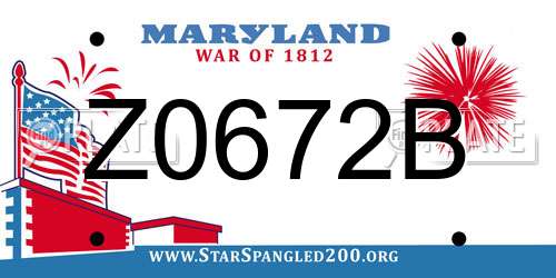 Z0672B Maryland License Plate