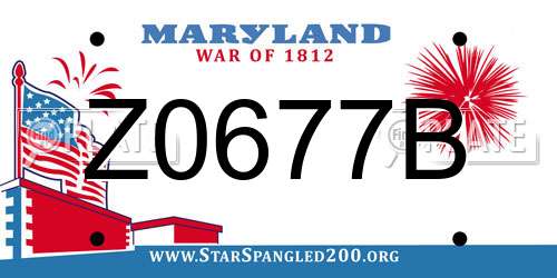 Z0677B Maryland License Plate