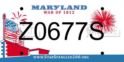Z0677S Maryland License Plate