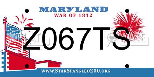 Z067TS Maryland License Plate