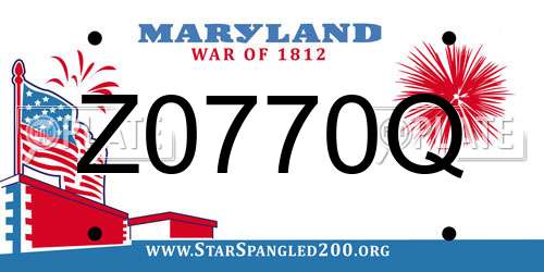 Z0770Q Maryland License Plate
