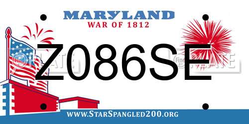 Z086SE Maryland License Plate