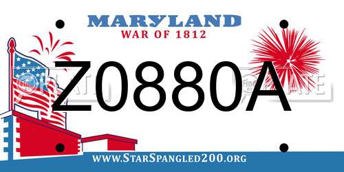 Z0880A Maryland License Plate