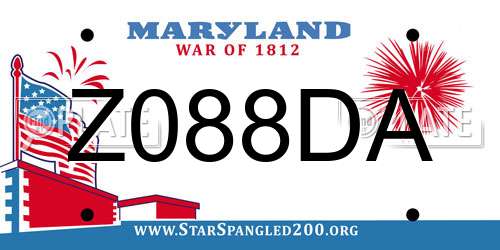 Z088DA Maryland License Plate