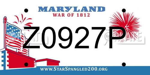 Z0927P Maryland License Plate