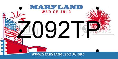 Z092TP Maryland License Plate
