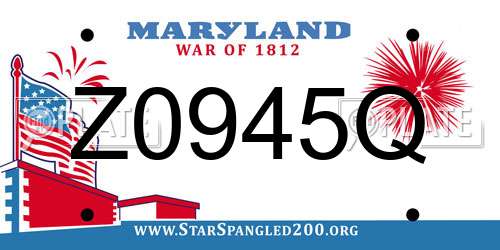 Z0945Q Maryland License Plate