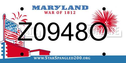 Z0948O Maryland License Plate