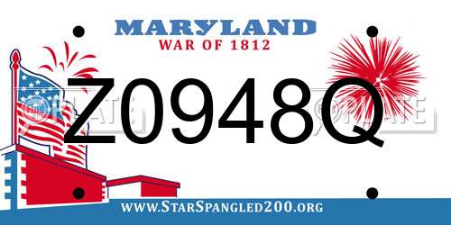 Z0948Q Maryland License Plate