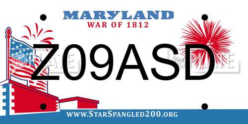 Z09ASD Maryland License Plate
