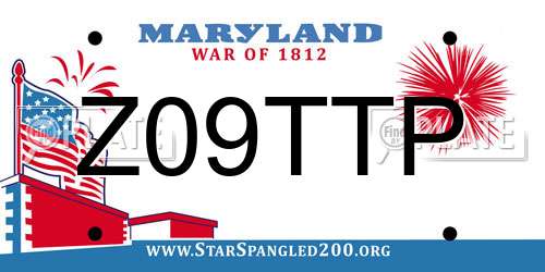 Z09TTP Maryland License Plate