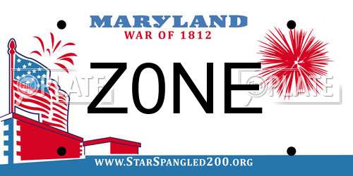 Z0NE Maryland License Plate
