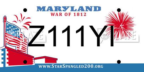 Z111YI Maryland License Plate